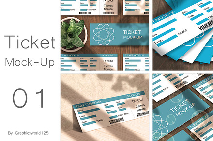 Ticket Mock-Up 01, a Print Template by Graphicsworld125