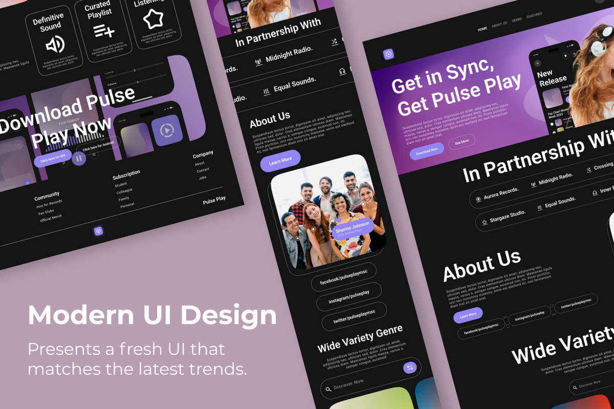 Pulse Play - Music Streaming Landing, a Landing Page Template by twinstd (Photo 3 of 5)