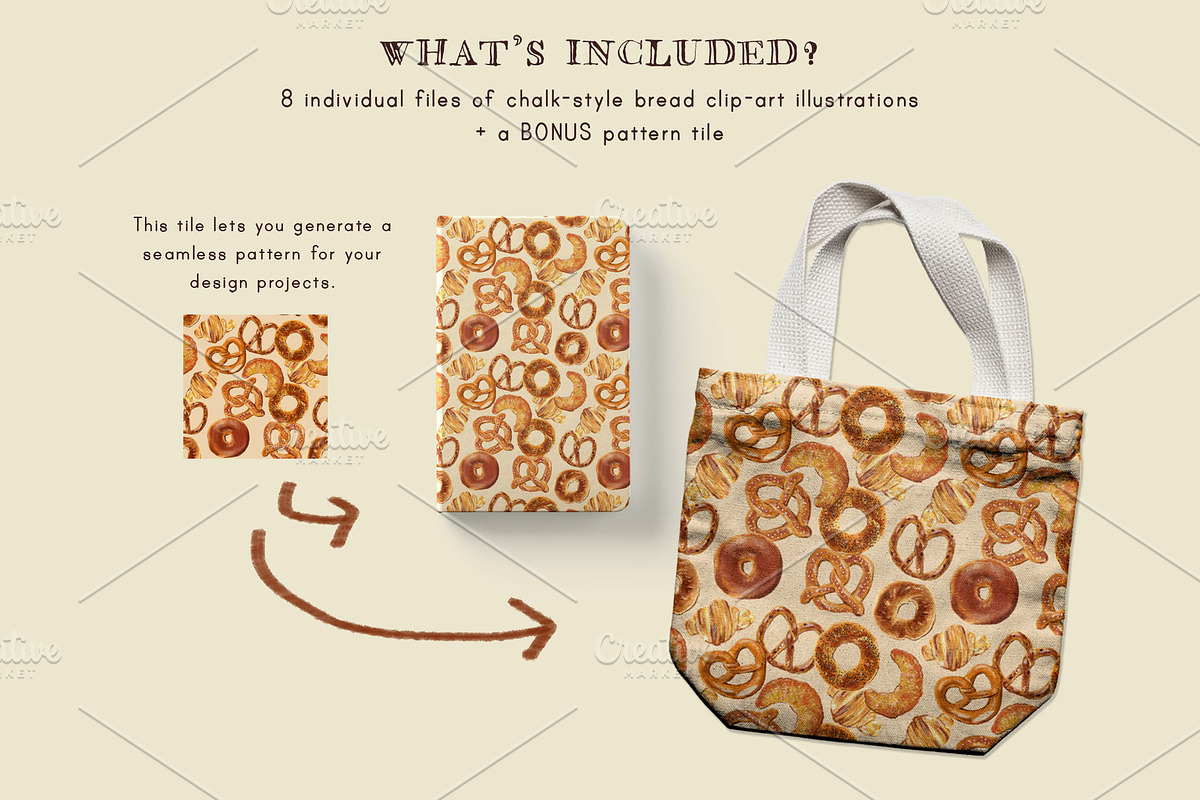 Bread & Bakery Goodies Clip Art, a Food Illustration by Cynthia Arre (Photo 5 of 5)
