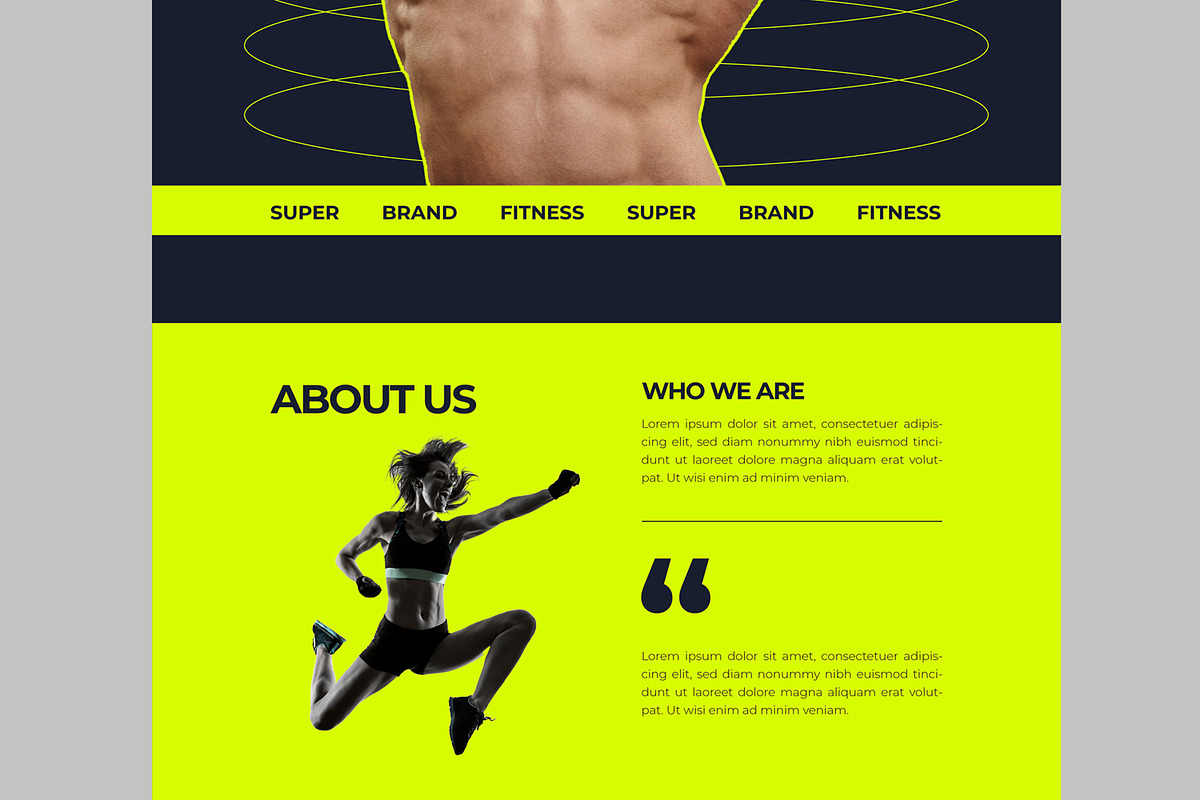 Fitness Website Landing Page, an UI Kit Template by CreativeShaper (Photo 3 of 6)