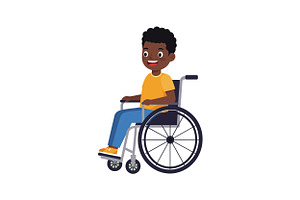 Happy young boy in a yellow shirt en, an Illustration by designvectx