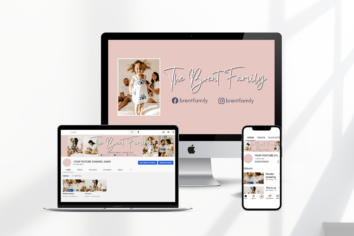 YouTube Branding Kit Family Life, a Social Media Template by Anca Digital Vibe (Photo 5 of 11)
