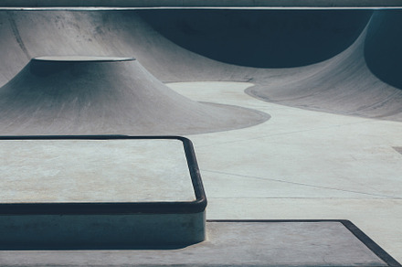 View of the obstacles in the skate p