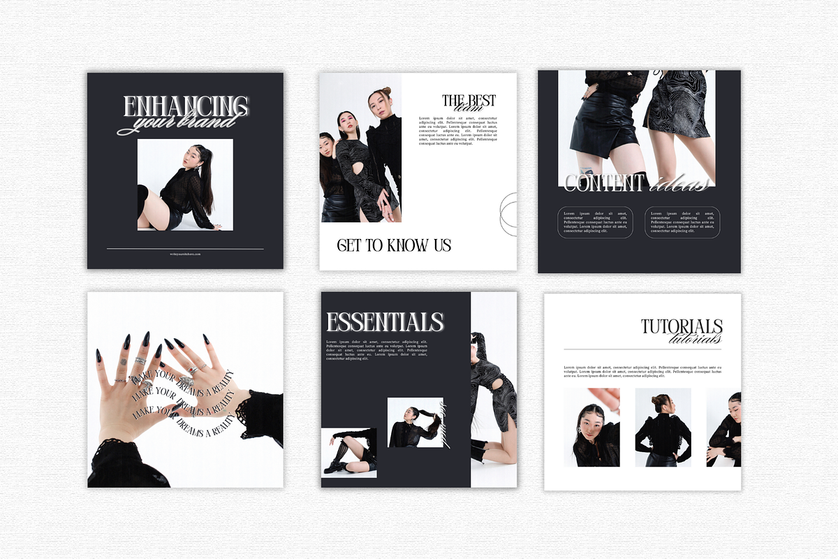 Bold Black Canva Instagram Kit, a Social Media Template by Lumisse Studio (Photo 2 of 10)