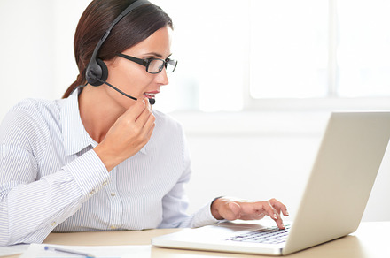 Businesswoman working at office featuring female, secretary, and spectacles
