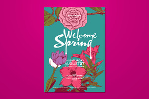 Hand Drawn Welcome Spring Flyer, a Flyer Template by ashenterprise