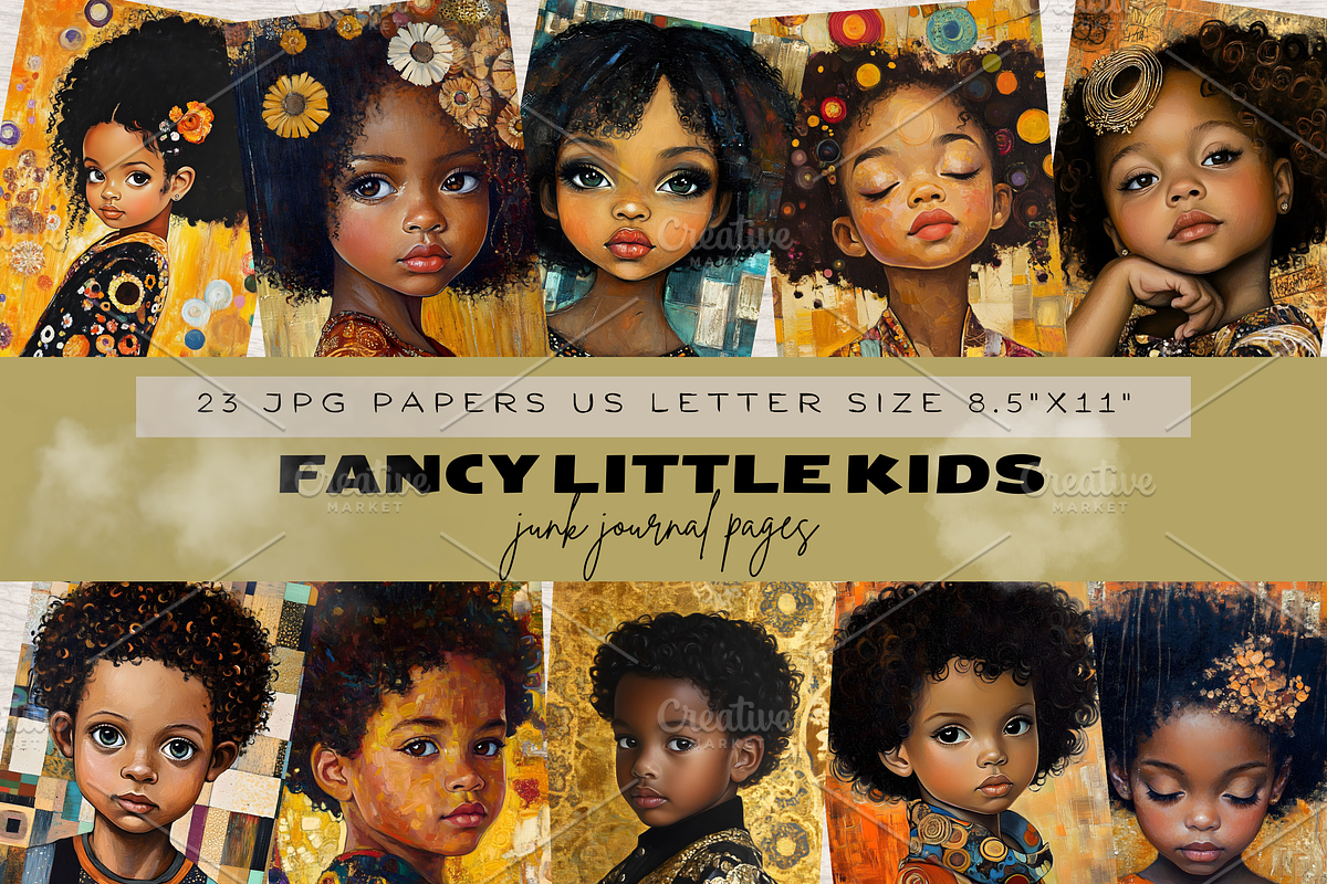 AFRICAN AMERICAN KIDS JUNK JOURNAL, a Person Illustration by Daring Digies (Photo 1 of 5)
