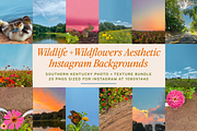 Wildflower Backgrounds for Instagram, a Background Graphic by Ashley Scott Designs (Thumbnail 1 of 3)
