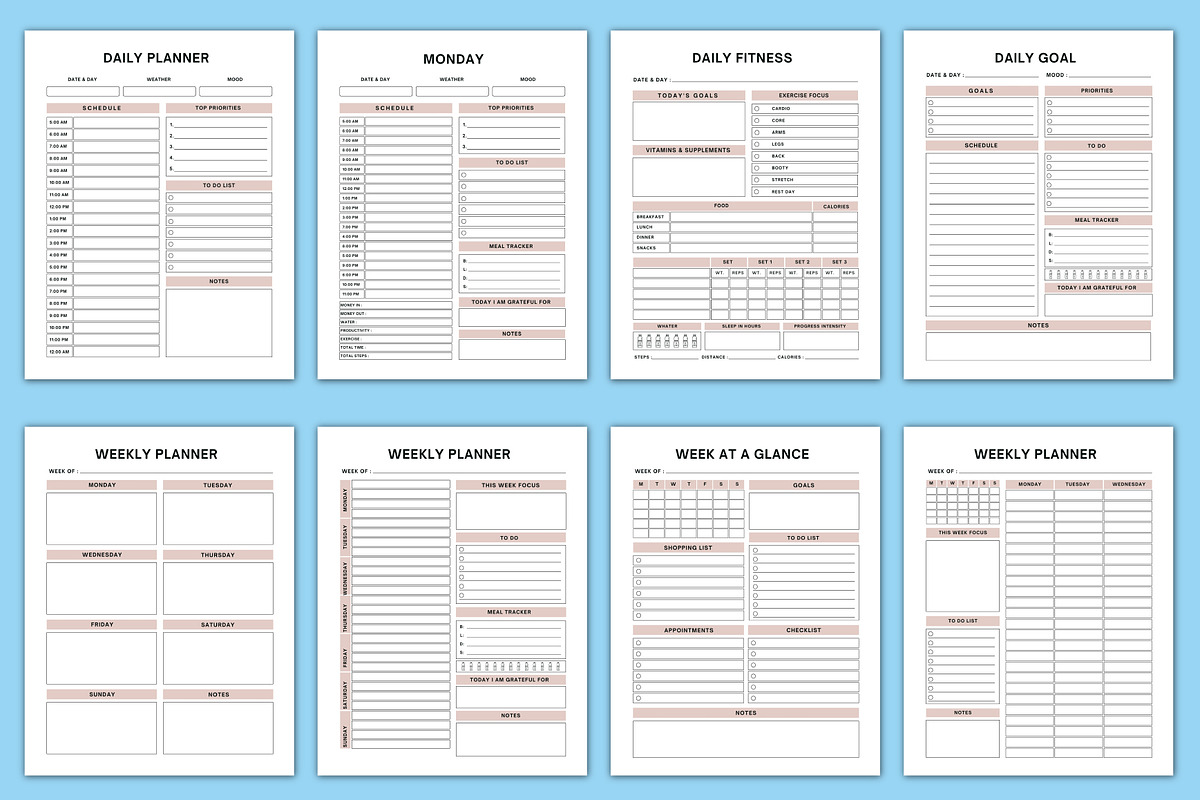 2025 Daily Weekly Monthly Planner, a Stationery Template by Designmela01 (Photo 2 of 5)