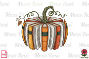 Pumpkin Made of Books Design, a Graphic by Moss Rose (Thumbnail 1 of 3)