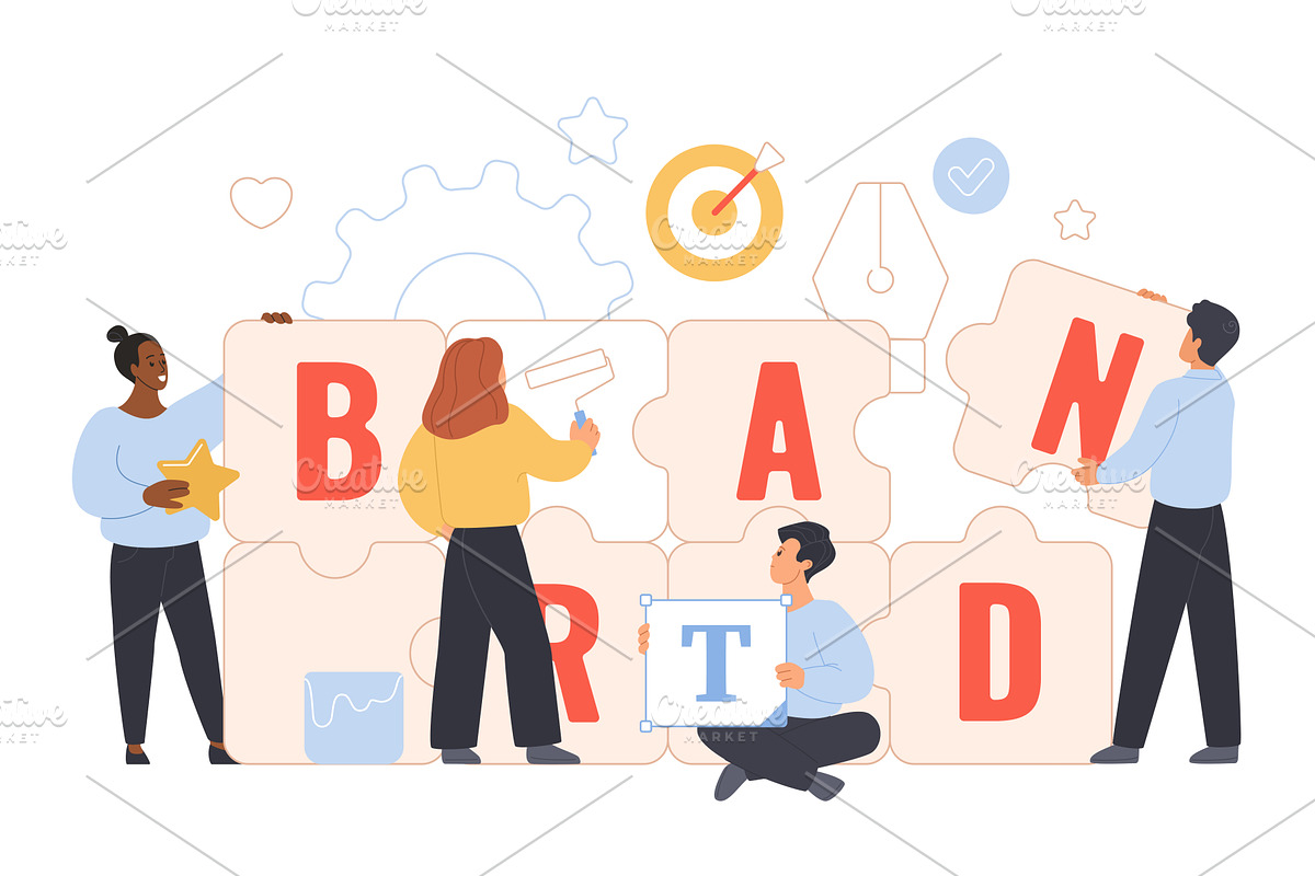 Brand reputation identity creation, a Person Illustration by Lemberg Vector