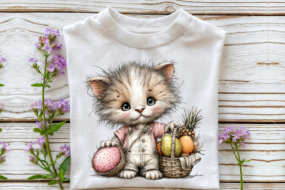 Whimsical Beach Kitten Clipart, an Illustration by OK Design (Photo 6 of 6)