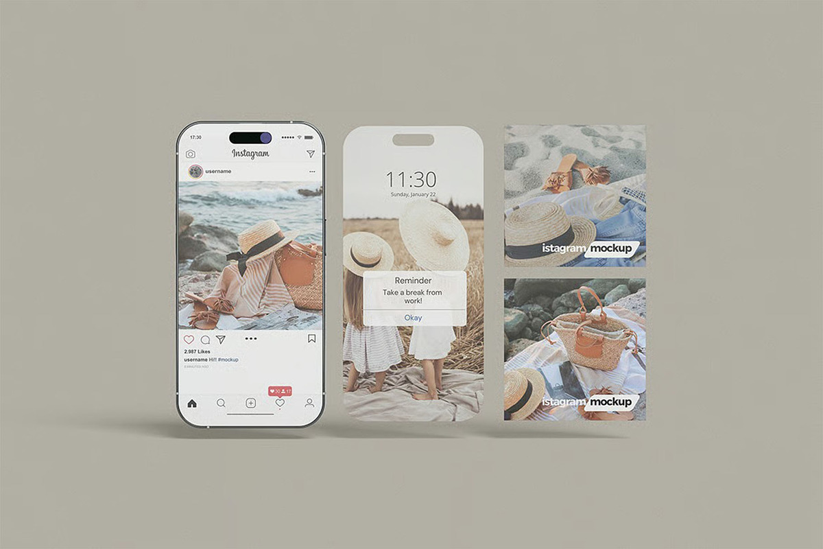 Instagram Post Mockup, a Device Mockup by zpackcreative (Photo 3 of 5)