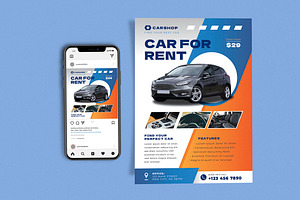 Simple Car For Rent, a Flyer Template by Me55enjah Design