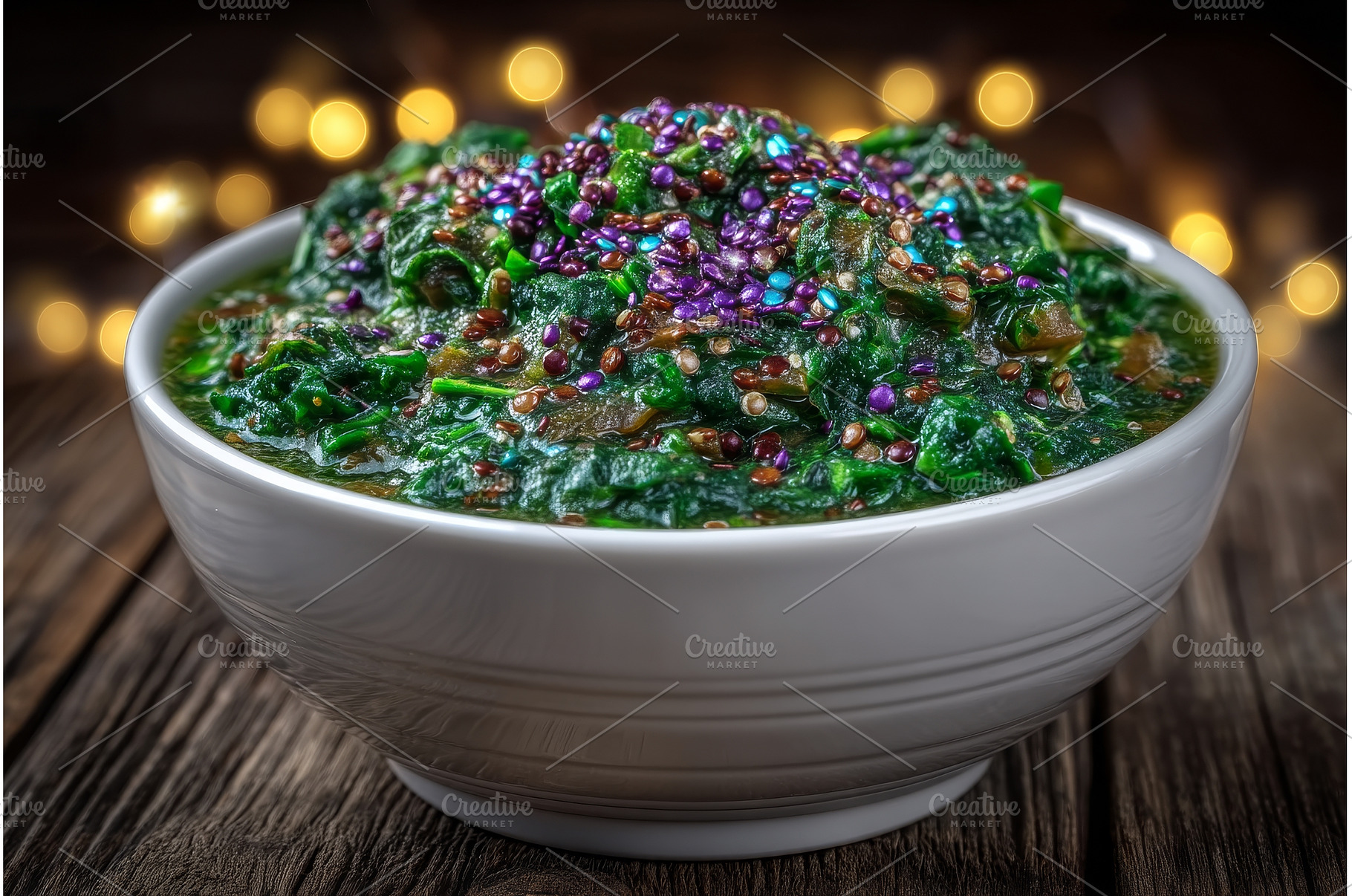 A bowl of spinach puree soup is, a Food & Drink Photo by ZinetroN