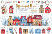 Christmas House, a Texture Illustration by Watercolor by Tonia Tkach (Thumbnail 1 of 7)