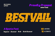 BESTVALL | Athletic Font, a Font by twinstd (Thumbnail 1 of 16)