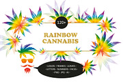 RAINBOW CANNABIS, a Decorative Illustration by Elena_Sedova (Thumbnail 1 of 12)