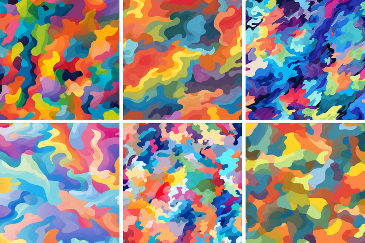Rainbow Camouflage Seamless Patterns, a Pattern Graphic by PrintablesByFranklyn (Photo 2 of 4)