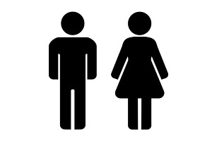 Man and woman icons, an Outline Icon by RODINA