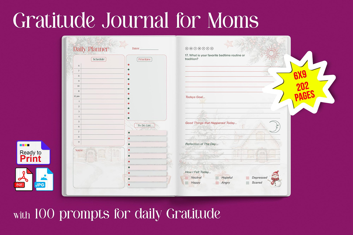 Gratitude Journal Planner for Moms, a Stationery Template by Graphic Template (Photo 2 of 3)