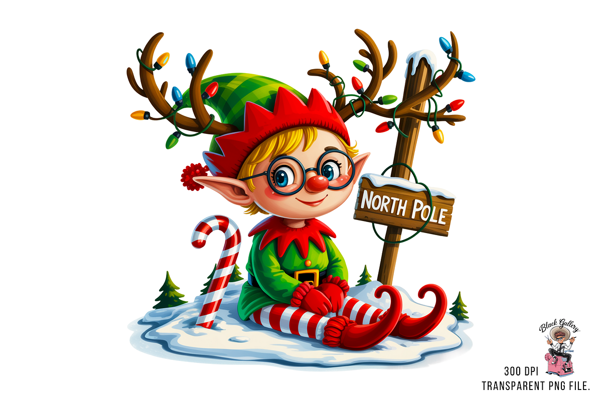 10 PNG North Pole ELF Clipart Bundle, a Graphic by Clipart Bloom (Photo 11 of 17)