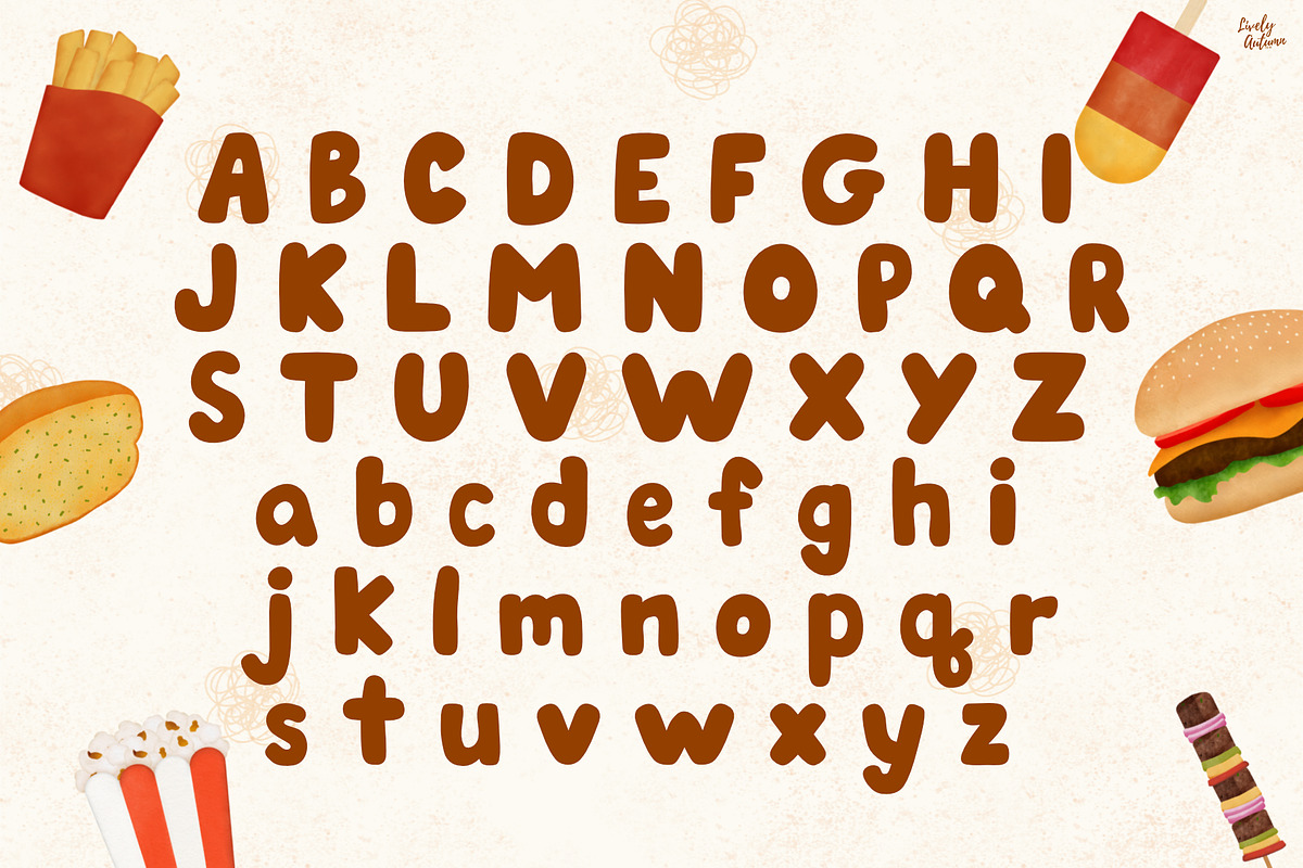 Snack Time | Chubby Handwriting font, a Handwritten Font by LivelyAutumn11.11 (Photo 2 of 5)
