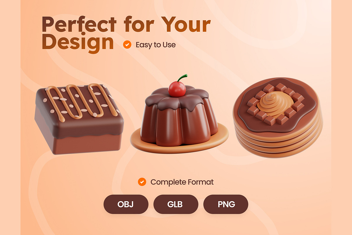 Chocolate Day 3D Icons, a Food & Drink 3D Model by Rakata Studio (Photo 4 of 7)