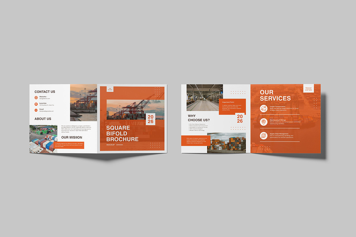 Square Bifold Brochure Mockup, a Brochure Template by graphictime (Photo 7 of 12)