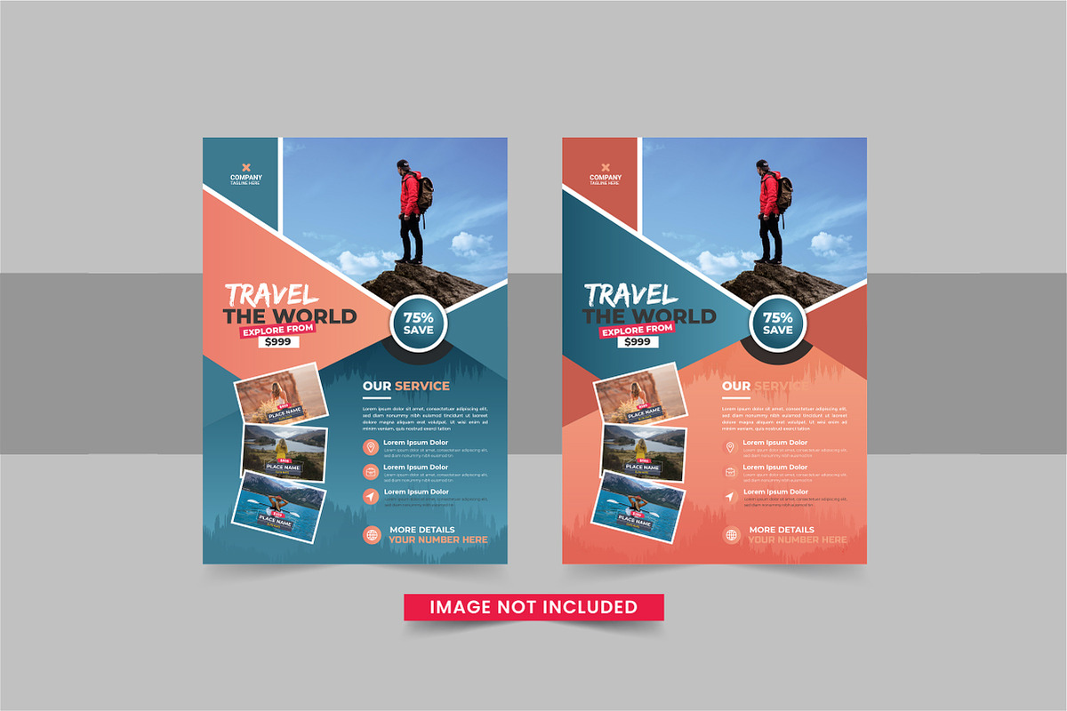 Travel flyer or travel poster bundle, a Flyer Template by Pavel_design (Photo 10 of 11)