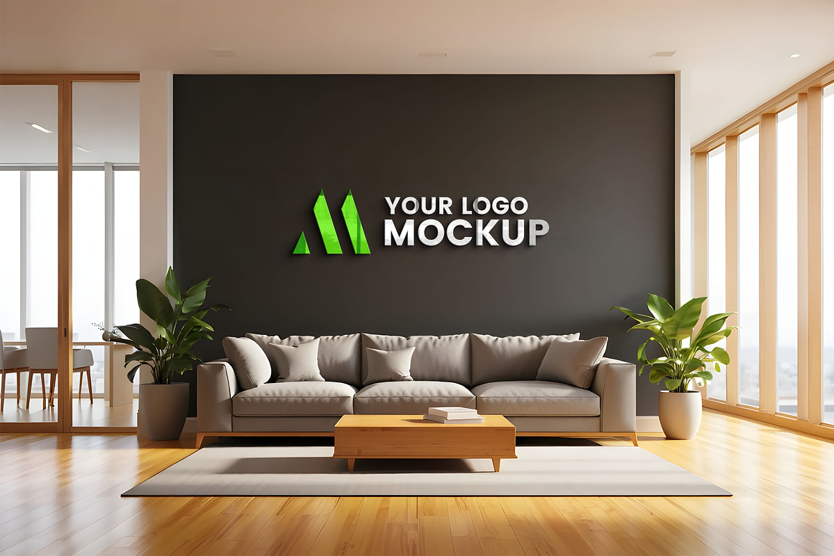 Modern Office Wall Logo Mockup, a Mockup by GenesisCreativeCo (Photo 2 of 3)