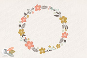Folk flower wreaths heart cream, an Illustration by GrafikBoutique (Thumbnail 2 of 4)