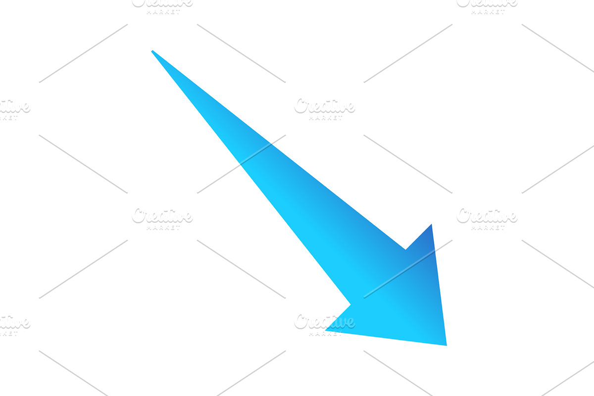 Blue arrow icon, pointing, an Object Illustration by Things for designers