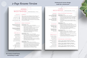 Creative Resume Template, Pink CV