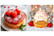 SET Cake Sweet Dessert Background, a Background Graphic by IrySha (Thumbnail 6 of 7)