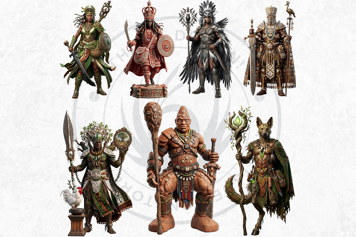 Orishas Pantheon Gods Cliparts, a Person Illustration by ThatsDesignArt (Photo 9 of 16)