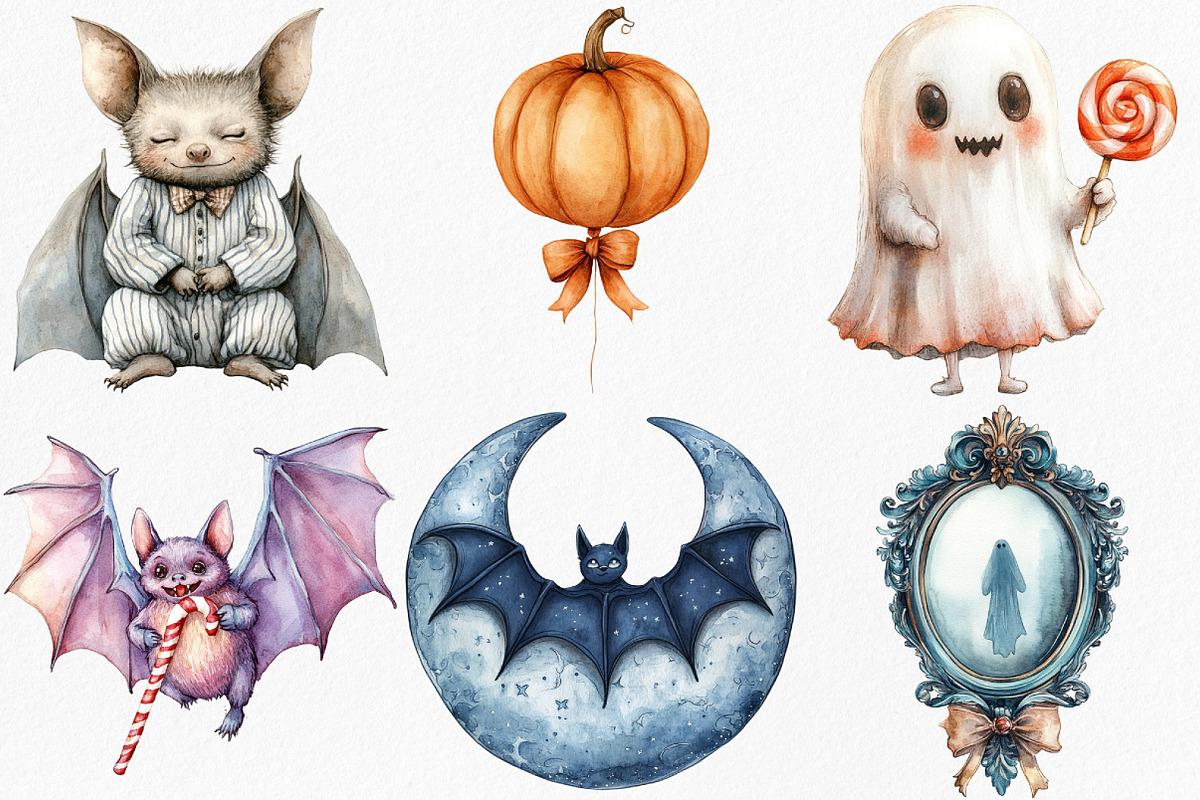 Whimsy Halloween Clipart Bundle, an Illustration by Canvas Craft (Photo 3 of 7)