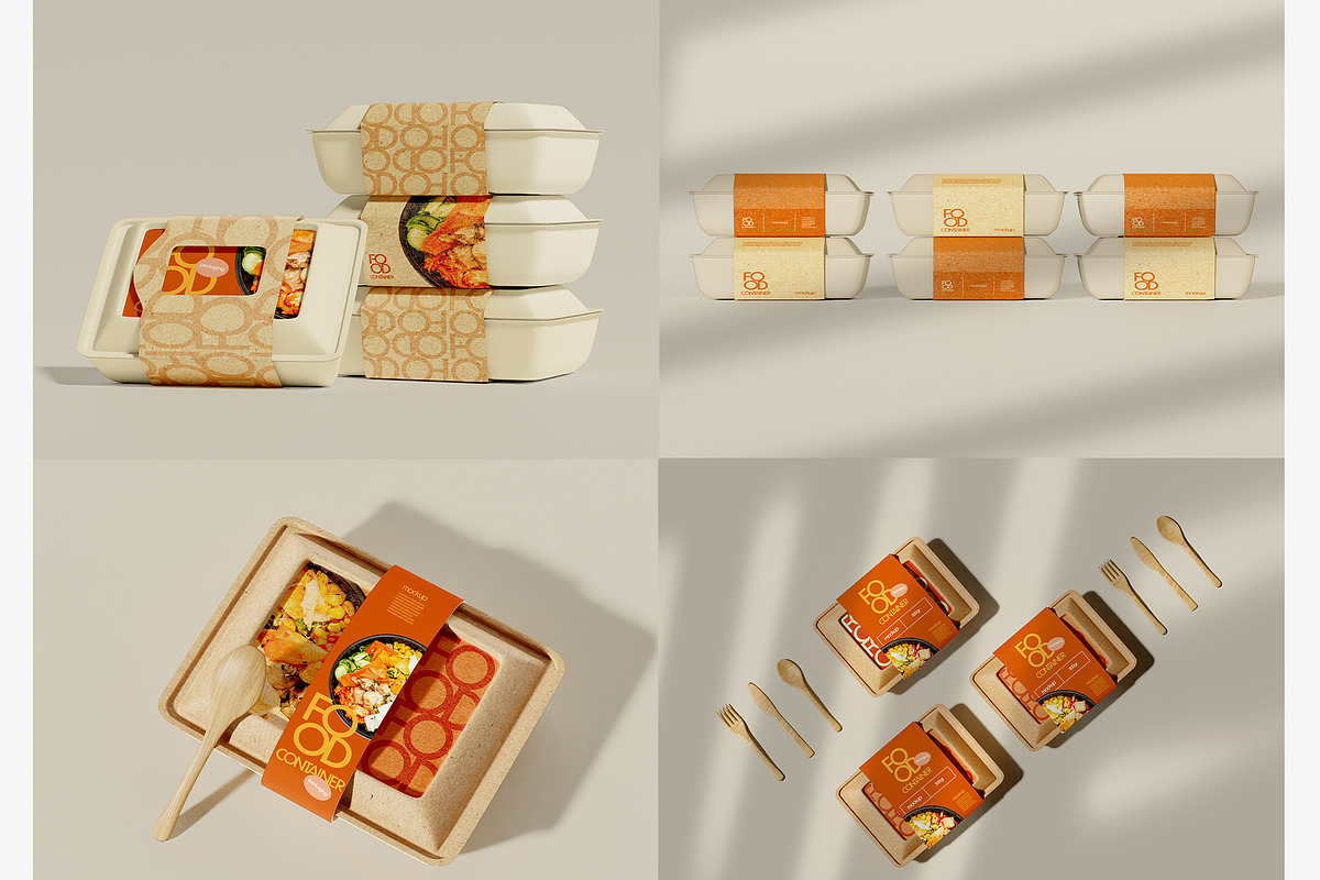 Food Container Packaging Mockup Set, a Cups & Container Mockup by Mego-studio (Photo 9 of 10)