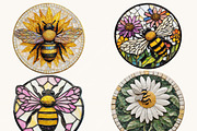 Mosaic Circular Bees Coasters, an Animal Illustration by Design Scotch (Thumbnail 7 of 10)
