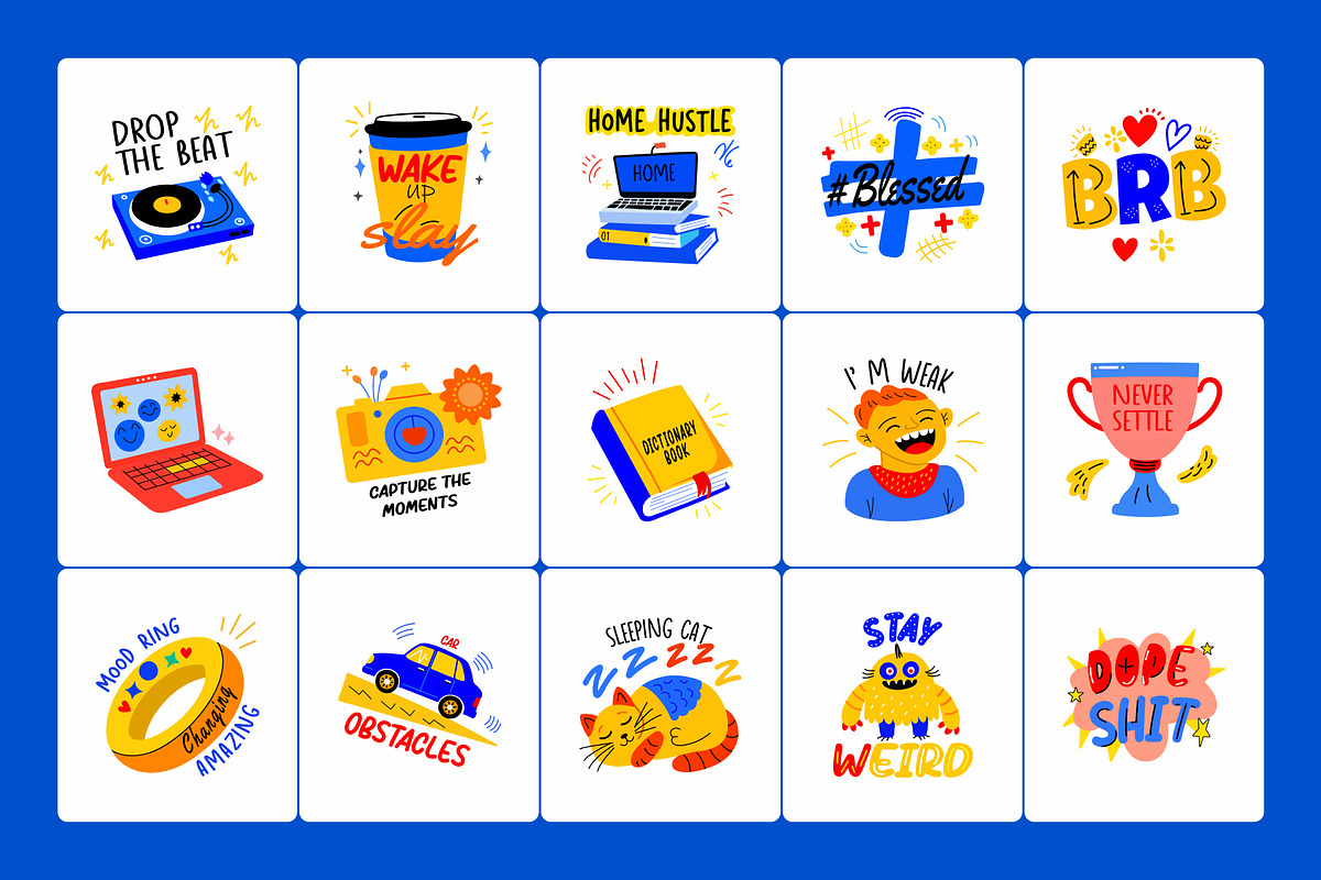 Animated Teenage Stickers Set, an Emoji Icon by Vectors Market (Photo 4 of 5)