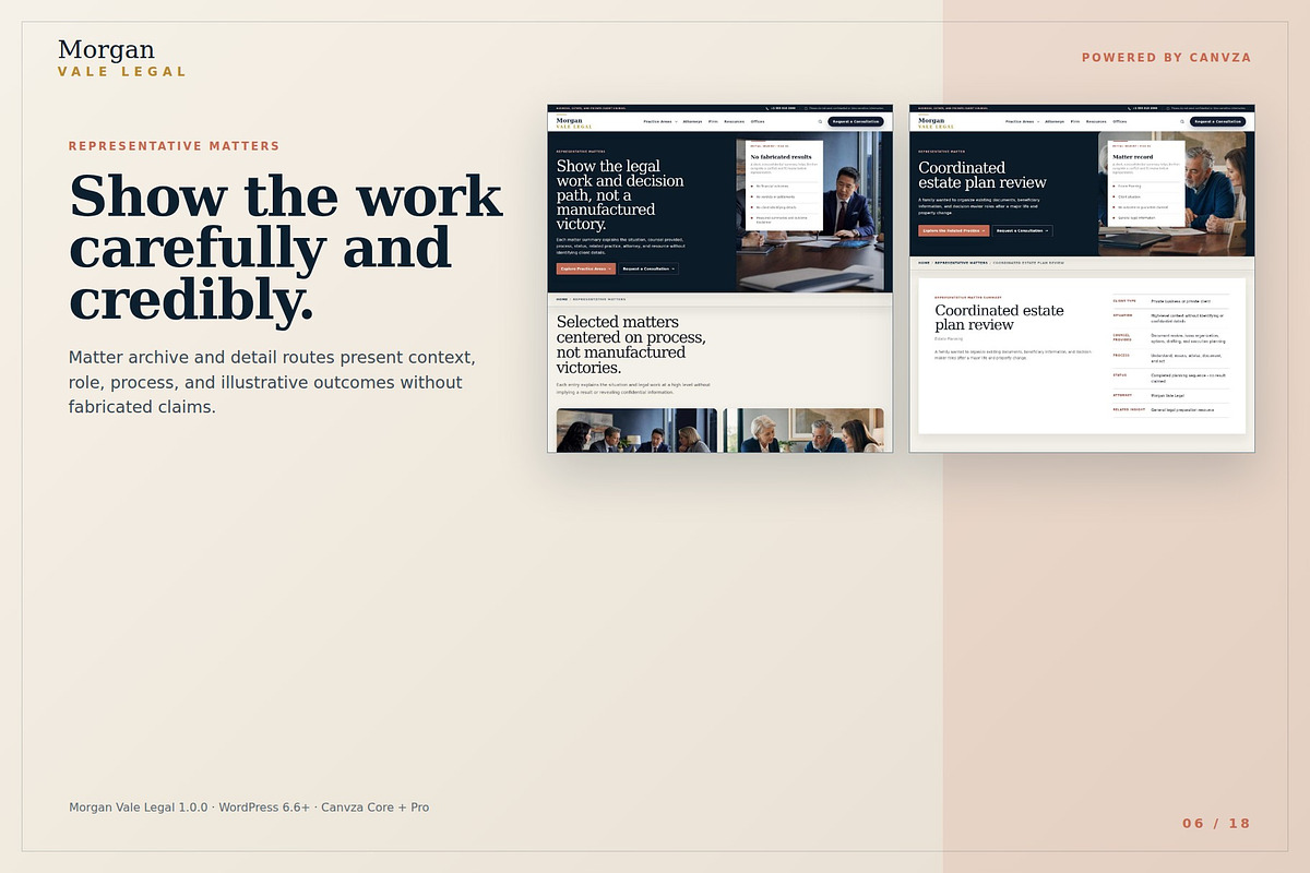 Morgan Vale Legal WordPress Theme, a WordPress Template by Fixstable Studio (Photo 6 of 17)