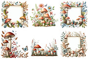 Mushrooms Border Clipart, an Illustration by Pixels.Craft (Thumbnail 2 of 6)