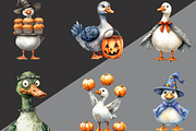 Funny Halloween Silly Goose Clipart, an Illustration by Black Bird Studio (Thumbnail 2 of 6)