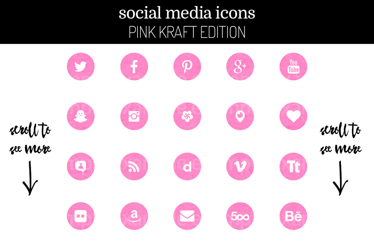 29 Feminine Pink Kraft Social Icons, an Icon by very simple photos