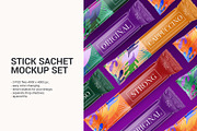 Stick sachet set mockup, a Cups & Container Mockup by ShooShooShop (Thumbnail 1 of 5)