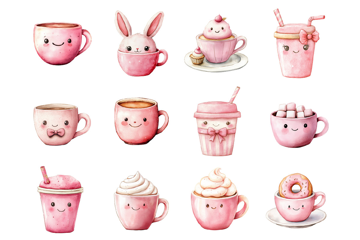 Pink Kawaii Coffee, an Illustration by Design Market (Photo 3 of 3)