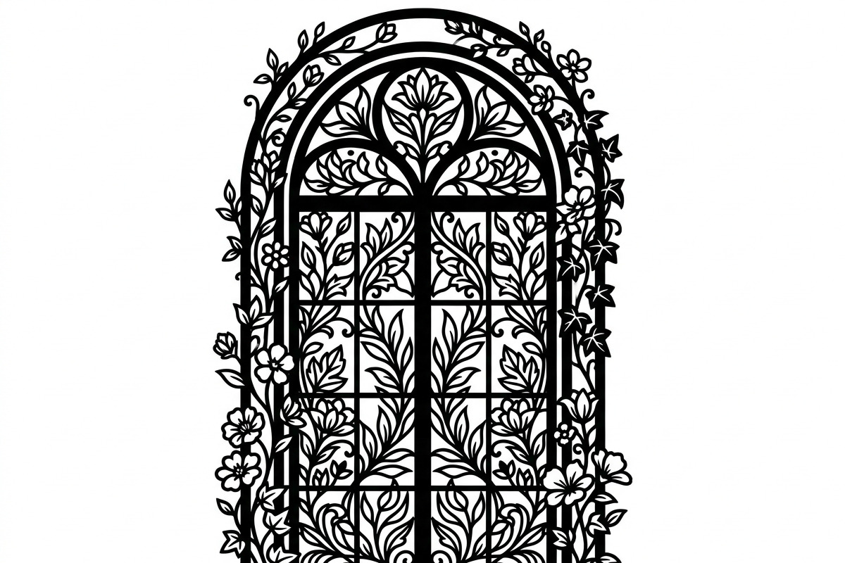 50 Floral French Window Ornament, a Decorative Illustration by Amazin_art (Photo 17 of 29)
