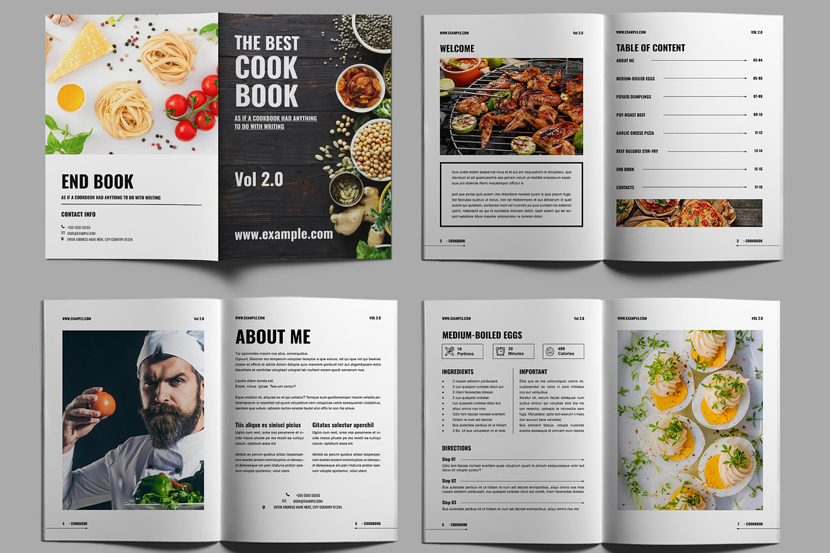 Cookbook Design Layout, a Stationery Template by MightyDesign (Photo 3 of 6)