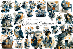 Whimsical Cottagecore Clipart, an Illustration by CreationArt
