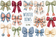 Cozy Winter Bows Clipart, a Decorative Illustration by Whimsy Brush Studio (Thumbnail 1 of 9)